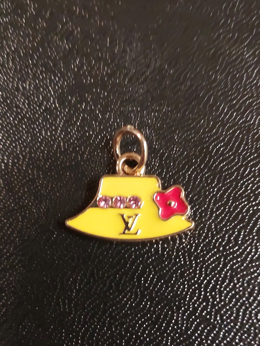 LV Yellow & Pink Crystal Hat Charm Pendant